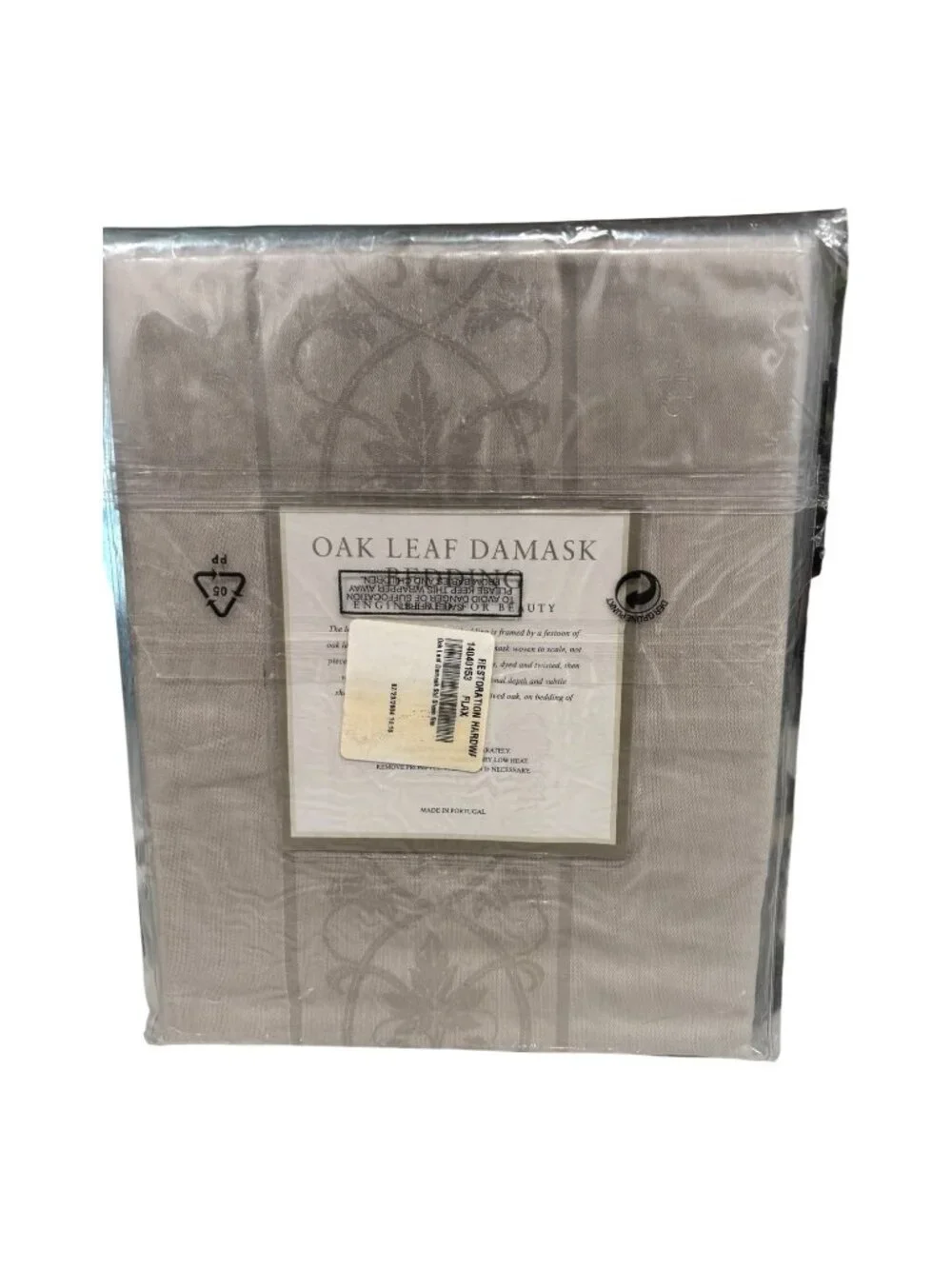 Restoration Hardware Oak Leaf Damask Standard Pillow Sham 20x28 Taupe Portugal N